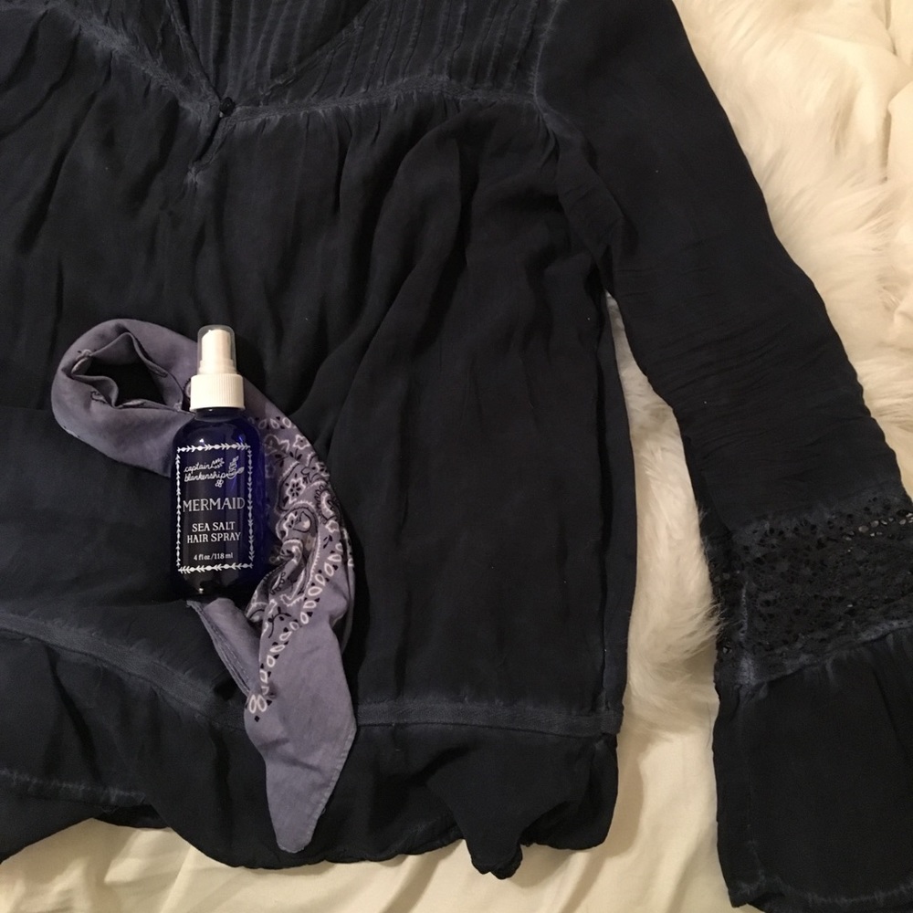 Navy blue boho top - Picture 2 of 7